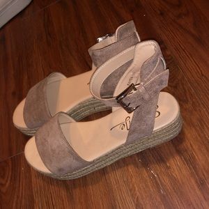 suede platform sandals